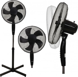 Standing Floor Fan – 3 Modes, 5 Blades, Black