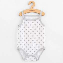 niemowlęce body bez rękawów New Baby Classic II gwiazdki szare