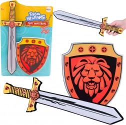 Knight Set: Foam Sword and Shield with Lion Crest (2 pieces)