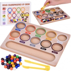 Wooden Educational Mosaic Montessori - colored balls and sorter