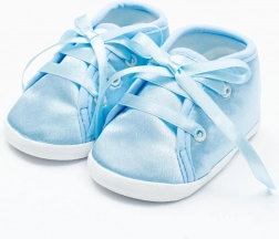 Satijnen babyslofjes New Baby blauw 12–18 maanden