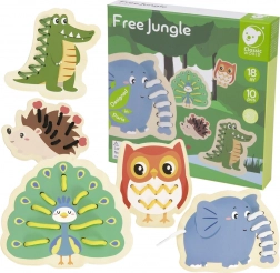 Classic World træ-lacesæt med dyr – sæt med 10 dele