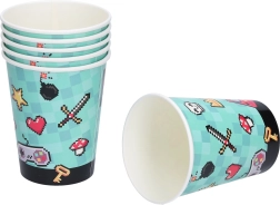 Paper party cups GAME 250 ml – pack of 6