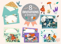 DJECO darčeková sada pozvánok Garden Friends