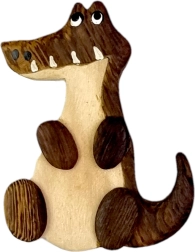 Drvena magnetna figurica krokodil – ručno izrađen ukras