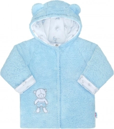 Winter babyjasje met capuchon New Baby Nice Bear, blauw, maat 68 (4–6 maanden)