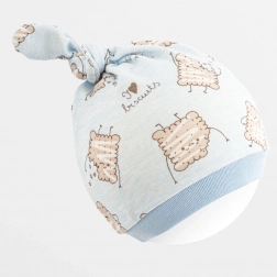 Bonnet pour bébé en coton New Baby Biscuits bleu