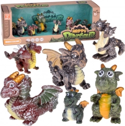 Set of Fairy-Tale Dragon Figures 6 pcs – Magical Creatures