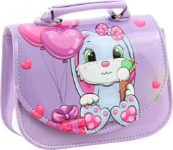 Sac bandoulière pour enfants brillant avec lapin, violet
