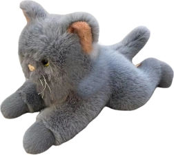 Plush Lying Cat 45 cm – Gray