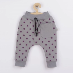 Pantaloni felpati per neonati Koala Dots grigi