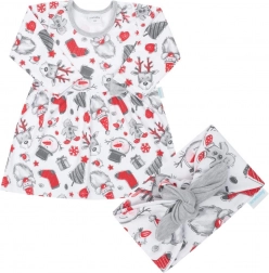 dječje pamučne haljinice s trakom za kosu New Baby Christmas