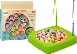 Visspel met 2 hengels, 15 visjes, groen