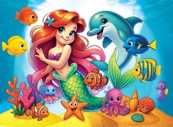 WOODEN CITY Wooden Puzzle Mermaid and Dolphin 40 Pieces