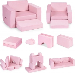 Modular children's armchair 8-in-1 ECOTOYS – Pink