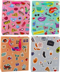 Gift bag with colorful stickers 32 × 26 × 12 cm