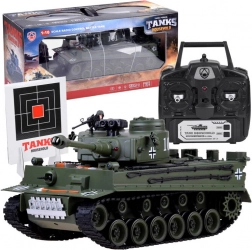 Grande carro armato RC GERMAN TIGER 1:18 con tiro e LED