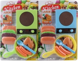Set de cuisine pour enfants avec réchaud, poêle et aliments