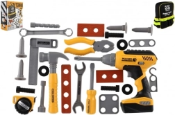 Plastová sada náradia s aku vŕtačkou a batohom