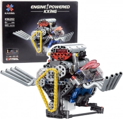 V engine building kit with electric drive, 665 pieces
