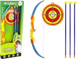 Otroški lokostrelski set s tarčo in puščicami s priseski – oranžen