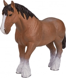 Realistic Clydesdale Horse Figurine Light Brown