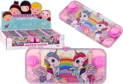 Jeu d’eau de poche avec licorne – mini console rose