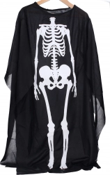 Černý plášť s motivem kostry pro děti