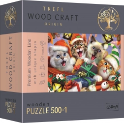 Wooden Puzzle Christmas Cats 501 Pieces