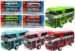 Kétszintes busz felhúzós meghajtással – fém modell 4 színben