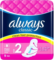 Always Classic Maxi sanitary pads 9 pcs