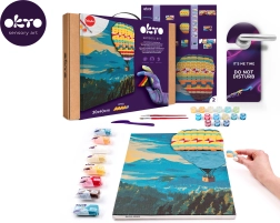 OKTO tableau Peinture et modélisation 3D Hot Air Balloon Flight 30 × 40 cm