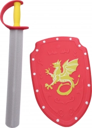 Foam sword and shield in red color 57 cm