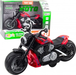 Legetøjsmotorcykel rød med lys- og lydeffekter