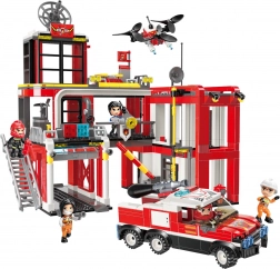 Qman MineCity Fire Station Headquarters – building set for kids
