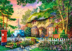 Puzzle TREFL Premium Plus: Tea Time - Sleepy Lane Cottage 1000 pieces