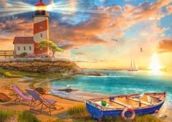Puzzle Tramonto sulla baia con il Faro 1000 pezzi