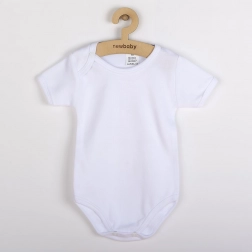 Luxuriöser Baby-Body mit kurzen Ärmeln NEW BABY – weiß