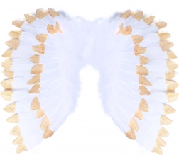 Anđeoska krila s perjem bijelo‑zlatna