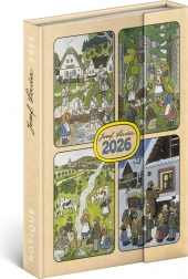 Ugentlig magnetisk dagbog Josef Lada 2026, 11 x 16 cm