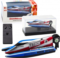 Op afstand bestuurbare motorboot blauw-zilver 14 cm