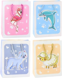 Darilna torba živali 3D pastelna