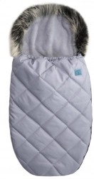 Luxury winter footmuff Belisima, quilted light gray
