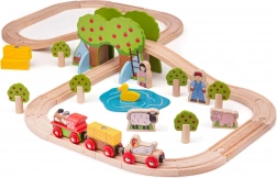 Circuito del treno in legno Fattoria di Bigjigs Rail
