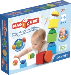Geomag Magicube Stacking – magnetic building set for toddlers, 8 pieces