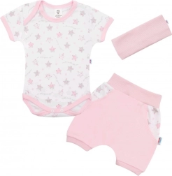Completo estivo in cotone 3 pezzi per neonato New Baby Perfect Summer rosa 92