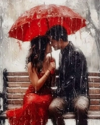 Diamond Painting Love in Any Weather 30 × 40 cm