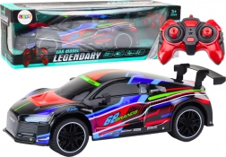 RC sports car 1:10 with LED lights, speed 25 km/h, black