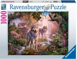 Puzzel 1000 stukjes Ravensburger – zomerse wolvenfamilie