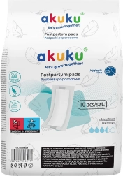 Jednorazowe superchłonne wkładki poporodowe Akuku, 10 szt.